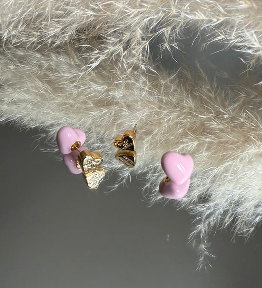 Обеци Double Heart