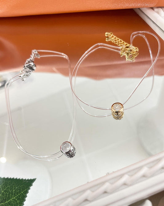 Гривна за глезен с едно камъче