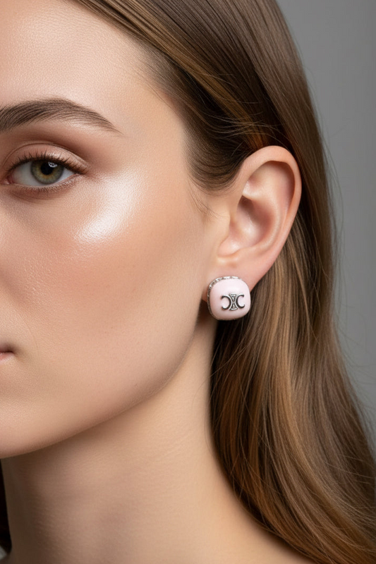 Cercei Baby Pink & Mint Crystal Stud