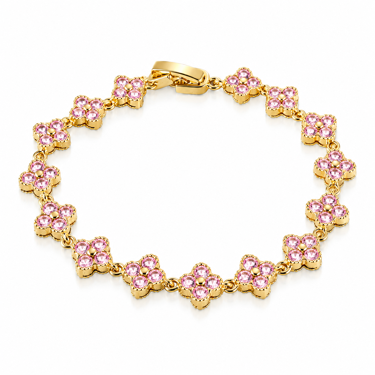Елегантна тенис гривна Baby pink