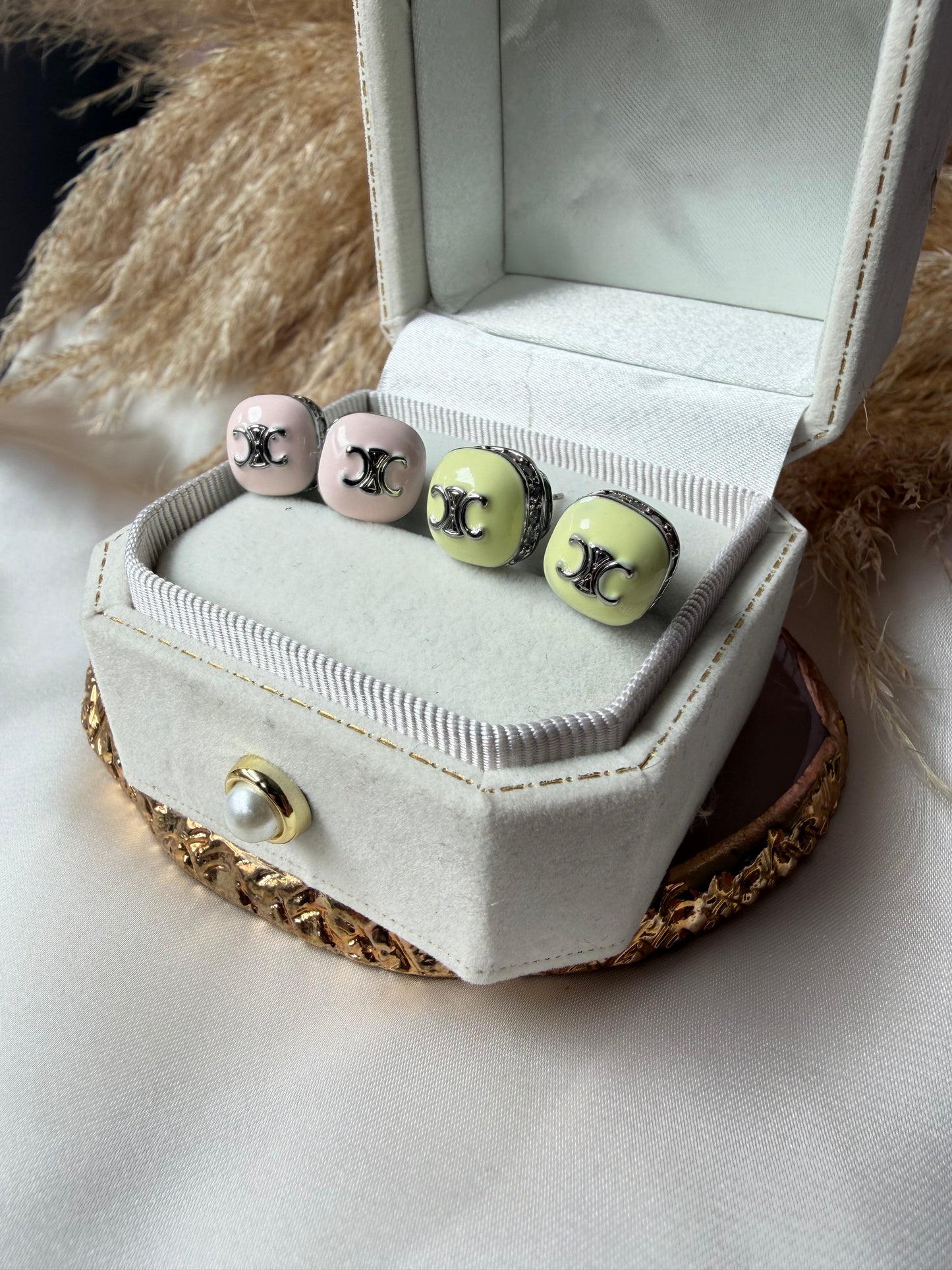 Обеци Baby Pink & Mint Crystal Stud