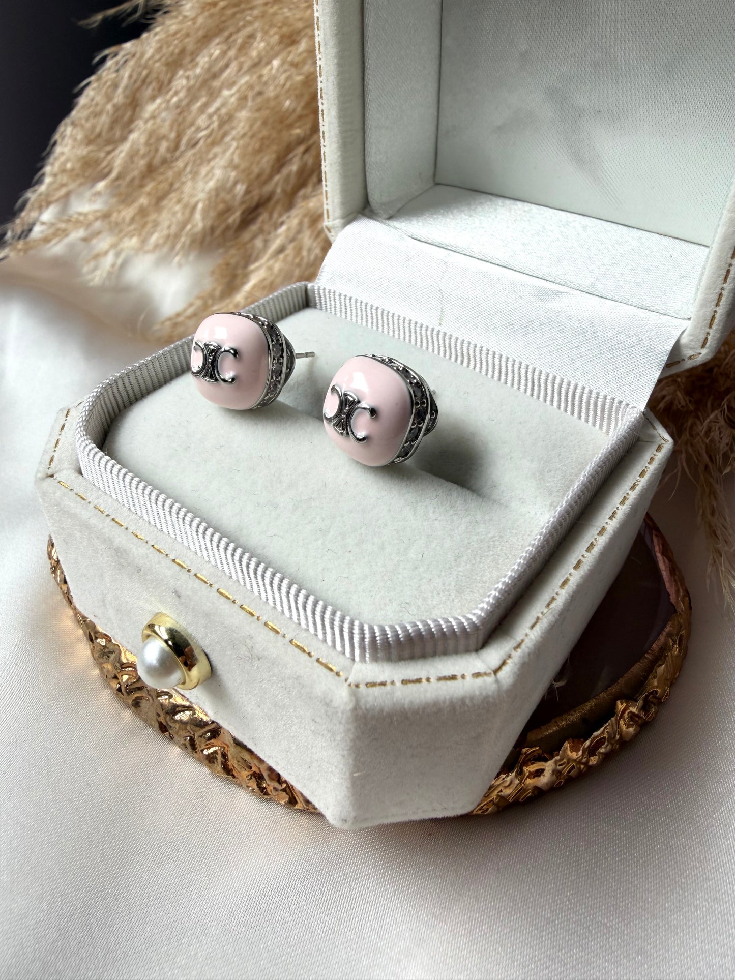 Обеци Baby Pink & Mint Crystal Stud