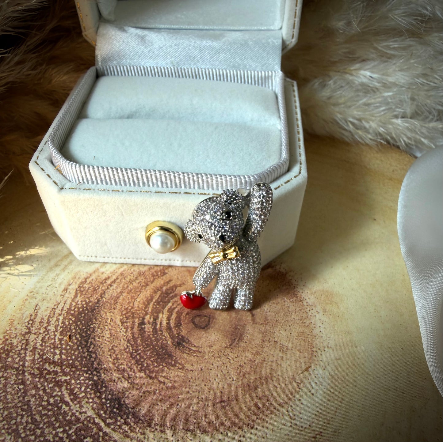 Брошка „Teddy Amour/ Silver
