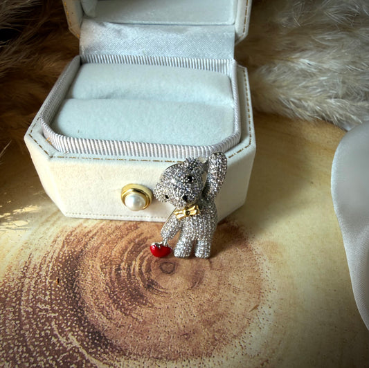 Брошка „Teddy Amour/ Silver