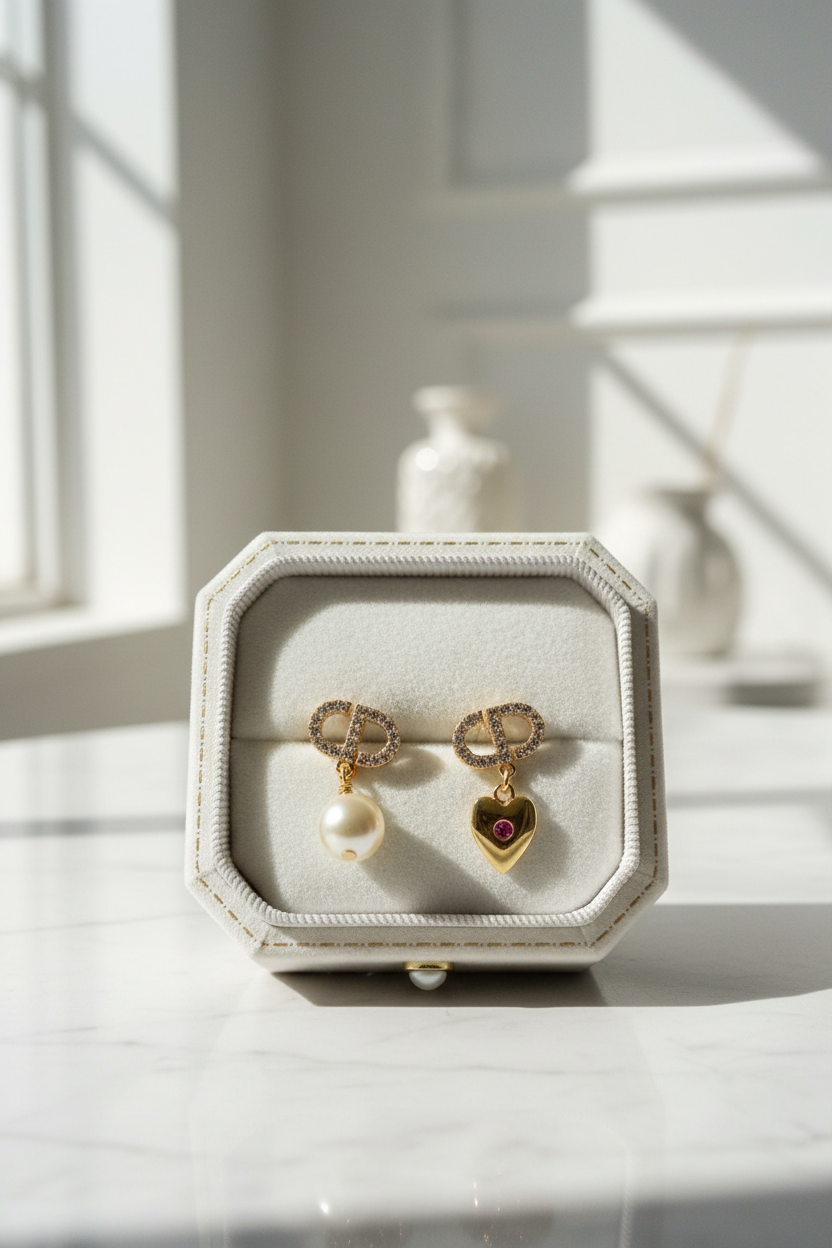 Елегантни обеци Golden Heart