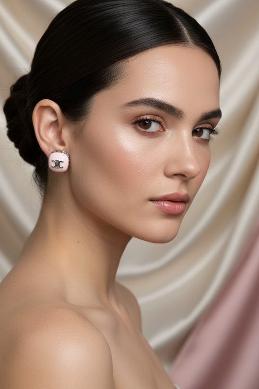 Cercei Baby Pink & Mint Crystal Stud
