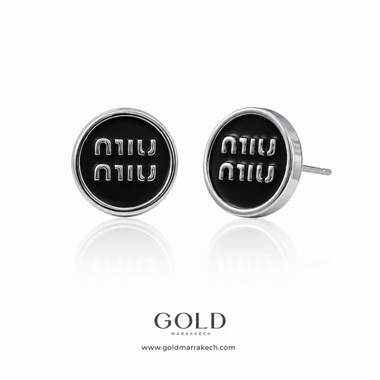 Елегантни обеци Black Enamel